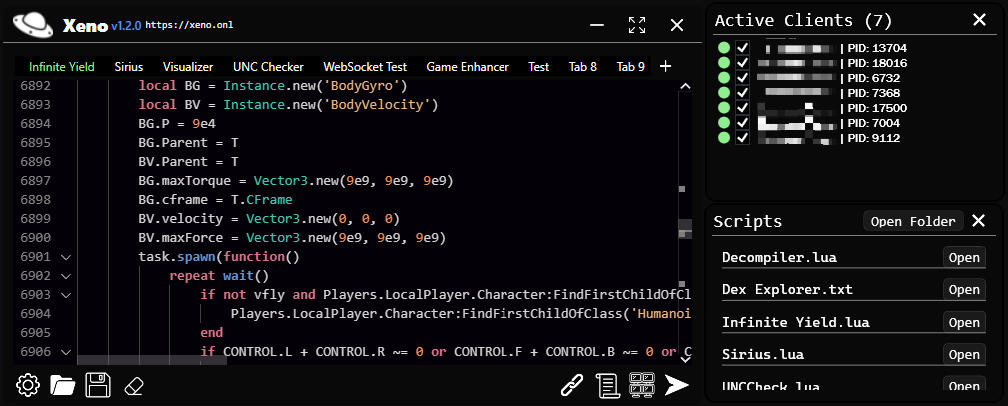 Xeno v1.2.65 Interface